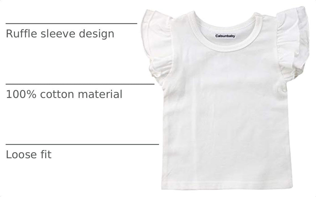 Infant Toddler Baby Girl Top Basic Plain Ruffle T-Shirt Blouse Casual Clothes