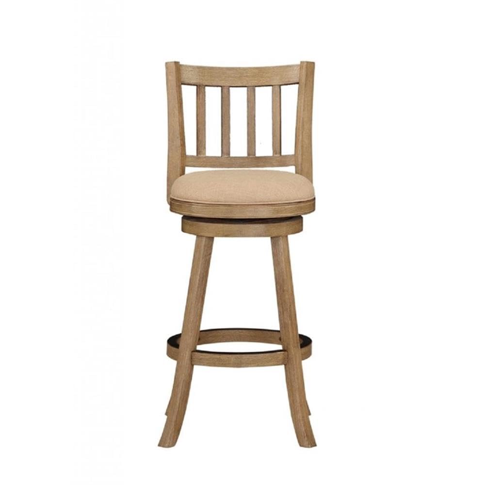 Inspired Bertoia Style Sheldon Bar Height Stool, 1 Pack, 29-Inch, 1-Pack, Driftwood Wire-Brush and Oatmeal