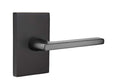 Passage Set, Modern Rectangular Rosette, Helios Lever, Flat Black, RH