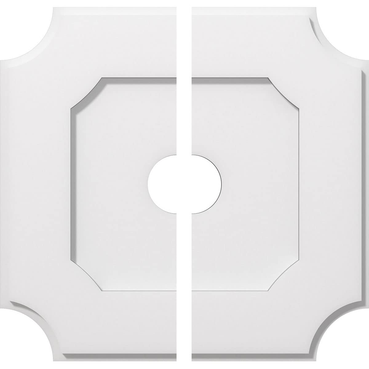 03000 Architectural Grade PVC Contemporary, Two Piece Urethane Ceiling Medallions 18"OD x 3"ID x 10