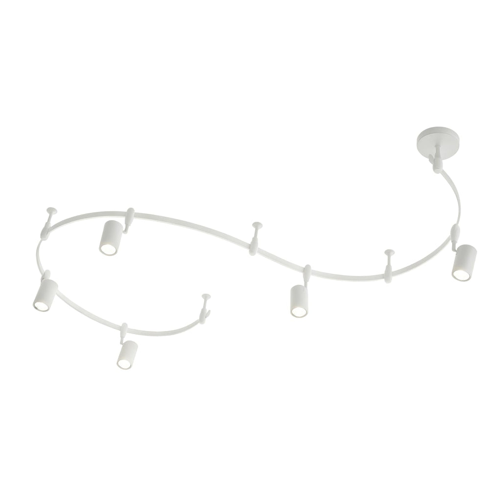 6 GU10 Spot Lights White Flexible Complete Curved Track Light Kit Bendable