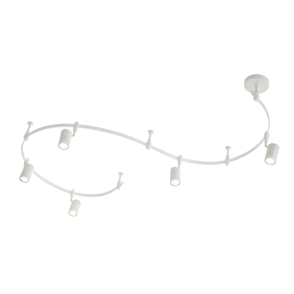 6 GU10 Spot Lights White Flexible Complete Curved Track Light Kit Bendable