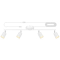 Track Lighting Plug in, LED Track Lighting Fixtures Ceiling Kit, White 4-Light Ceiling Light Plug-in, Wall Light