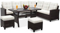 6-Piece Outdoor Patio Furniture Set | White All-Weather Resistant for Backyard, Garden & Porch