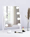 Lighted Makeup Mirror Hollywood Mirror Vanity Mirror with Lights, Touch Control Design 3 Colors Dimable Led Bulbs,
