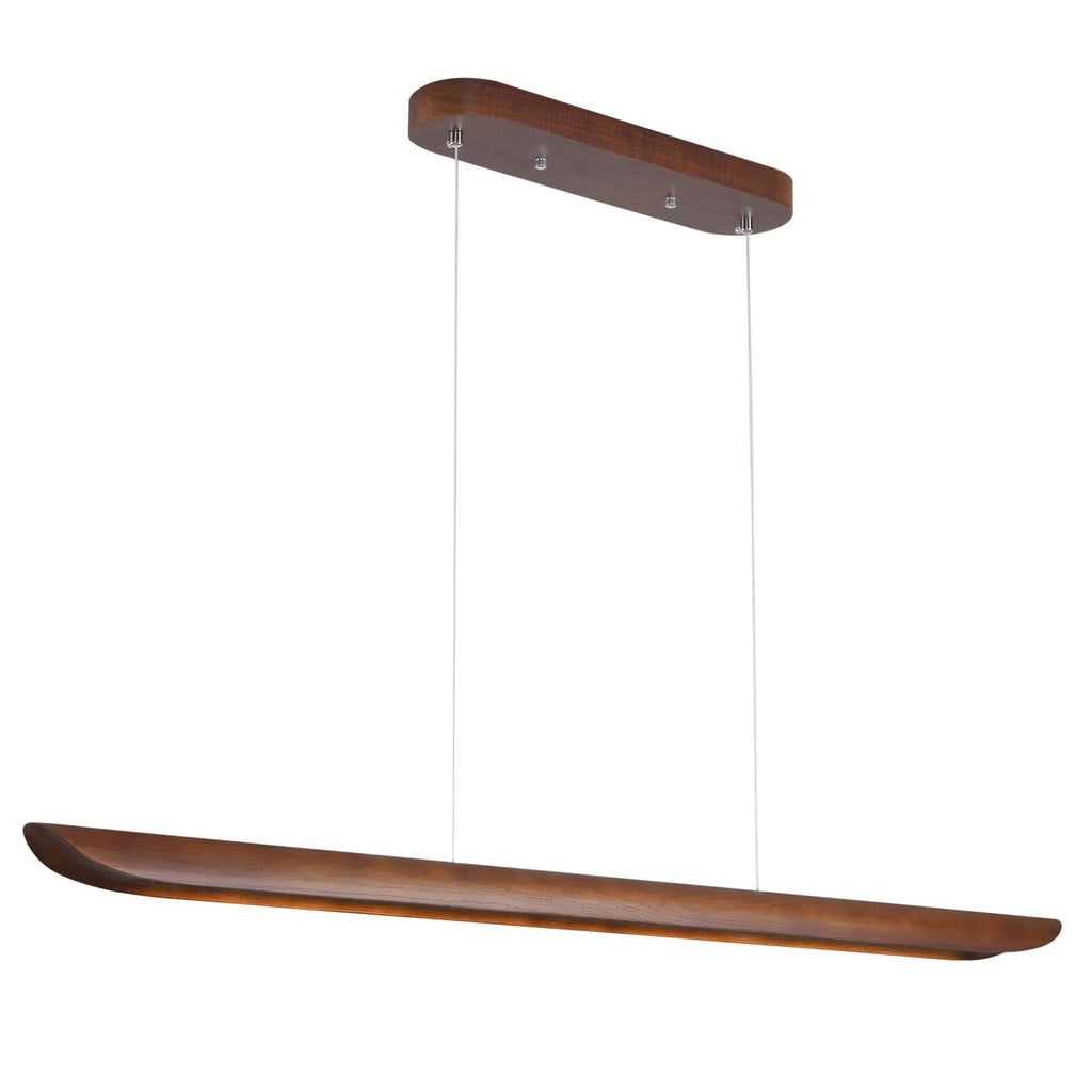 71" Wood Linear Pendant Light, Dimmable Kitchen Island Lighting with Remote, 40W LED Island Lights, Adjustable