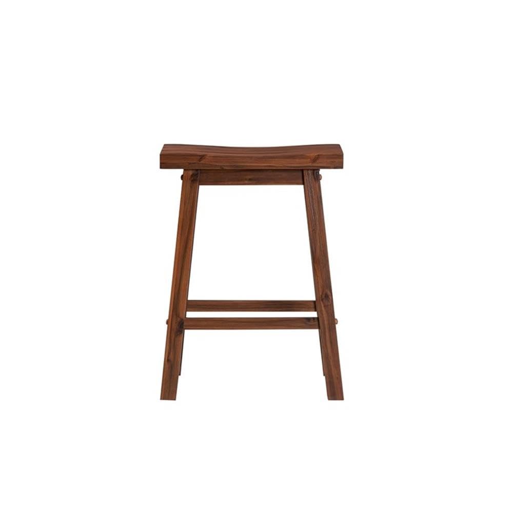 Inspired Bertoia Style Sonoma Backless Saddle Kitchen Counter Stool - Chestnut Wire-Brush - Set of 2