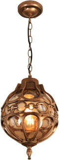 Retro Outdoor Pendant Light Industrial Vintage Outside Waterproof Ceiling Hanging Light Globe Glass Lampshade