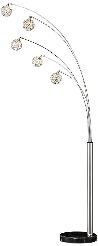 Inspired Arco Style Allegra 88" Tall Crystal Ball Arc Floor Lamp