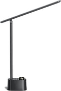 Black Foldable LED Desk Lamp with Stepless Dimming for Work and Study