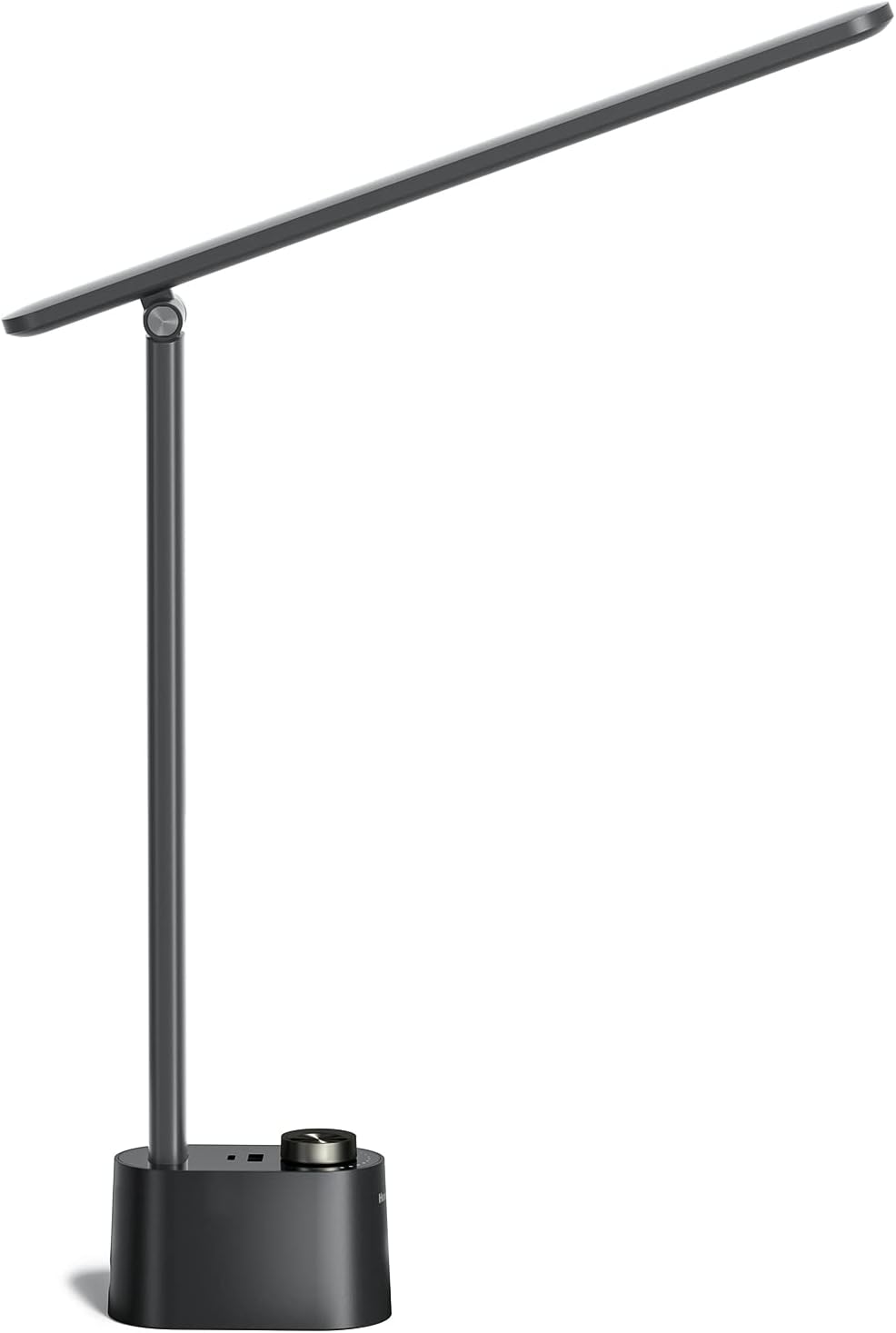 Black Foldable LED Desk Lamp with Stepless Dimming for Work and Study