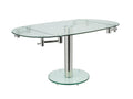 THAO Stainless Steel/Clear Glass Extendable Dining Table by