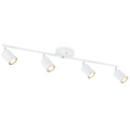 LED 4 Light Track Lighting Kit, White 4 Way Ceiling Spot Lighting, Flexibly Rotatable Light Head, Bulb Not Included