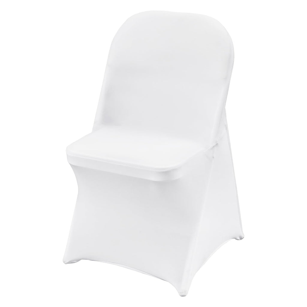 100 Pcs Stretch Spandex Folding Chair Covers Universal Fitted White