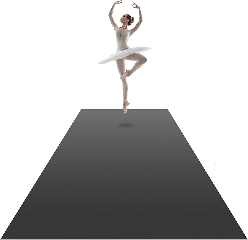 Dance Floor Roll 6.6x49.2ft, 1.5mm PVC Dance Flooring Marley Dance Practice Floor Grey/Black Roll out Dance Floor