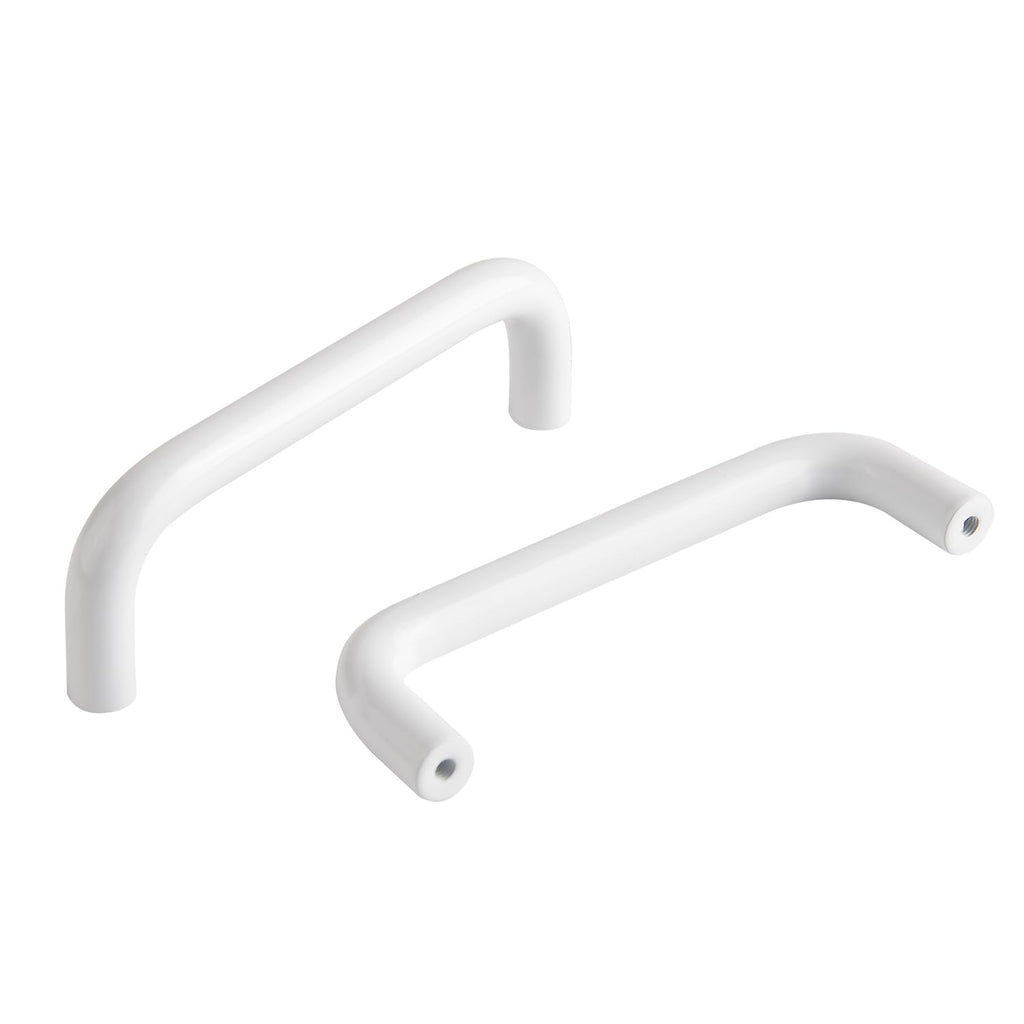 5 Pack Bright White Cabinet Pulls 3.8 Inch (96mm) Hole to Hole Drawer Handles Modern Closet Pulls for Cabinets and