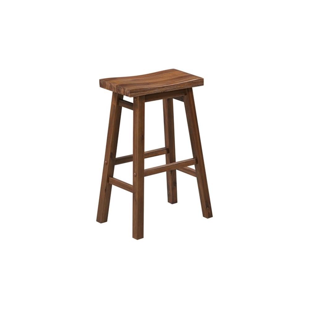 Inspired Platner Style Sonoma Backless Saddle Kitchen Bar Stool - Chestnut Wire-Brush - Set of 2