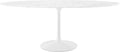 Inspired Saarinen Style Tulip Oval Pedestal Dining Table — White Base / Marble Top, 78″ Oval