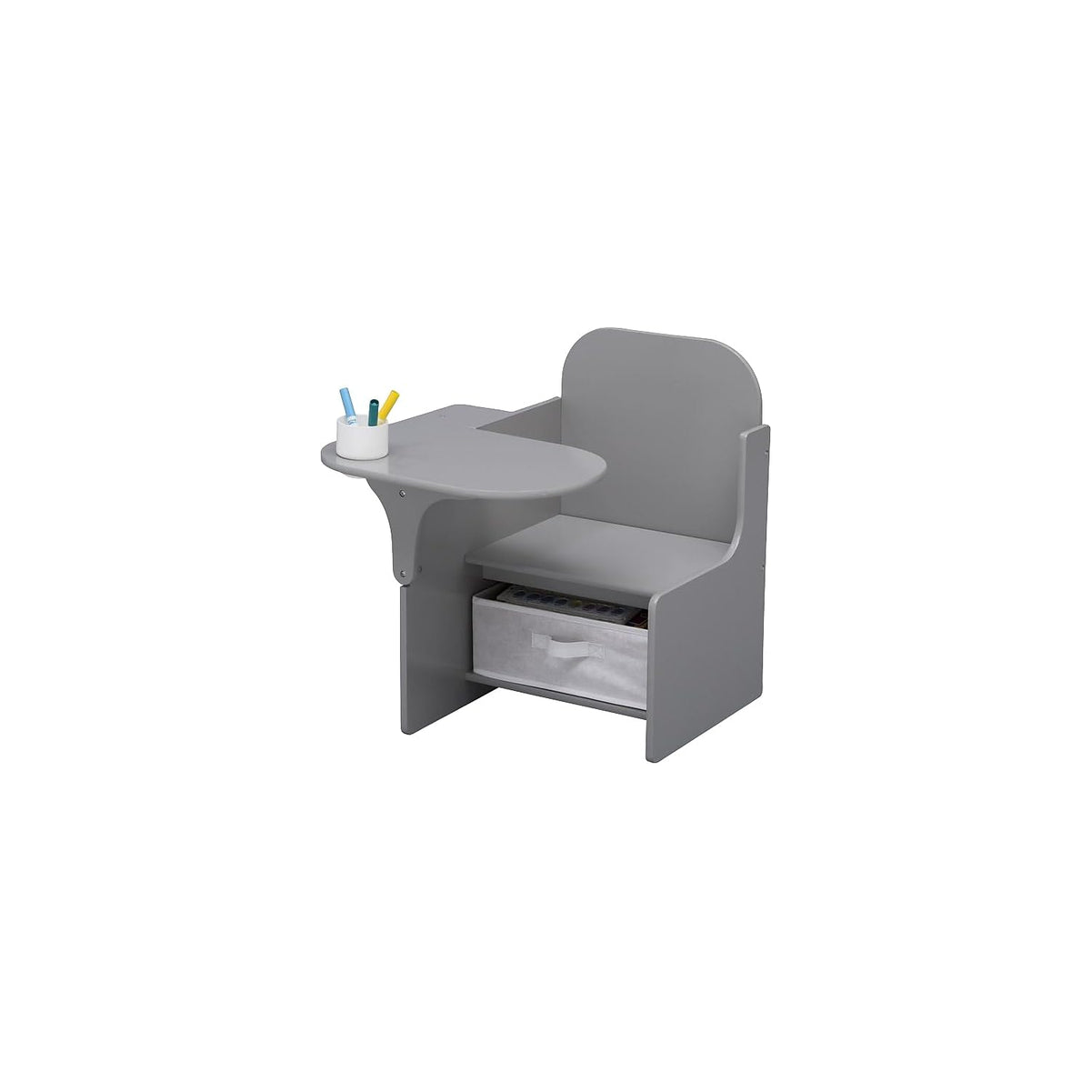 Children MySize Chair Desk with Storage Bin, Grey