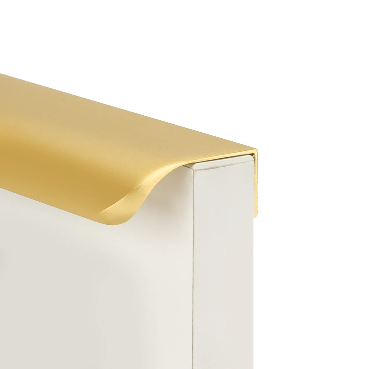 Matte Gold Cabinet Handles, Finger Pulls Cabinet Edge Pulls 3 Inch 25 Pack | Brushed Brass Drawer Handles, Flat