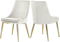 Modern, Contemporary Velvet Upholstered Dining Chair with Sturdy Metal Legs, Set of 2, 19.5" W x