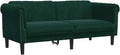 Dark Green Velvet 2-Seater Sofa with Thick Padding, Sturdy Legs, and Modern Design