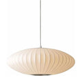 Inspired Nelson Style Italian Silk Pendant Light, 19.7in White Bubble Fabric Lantern
