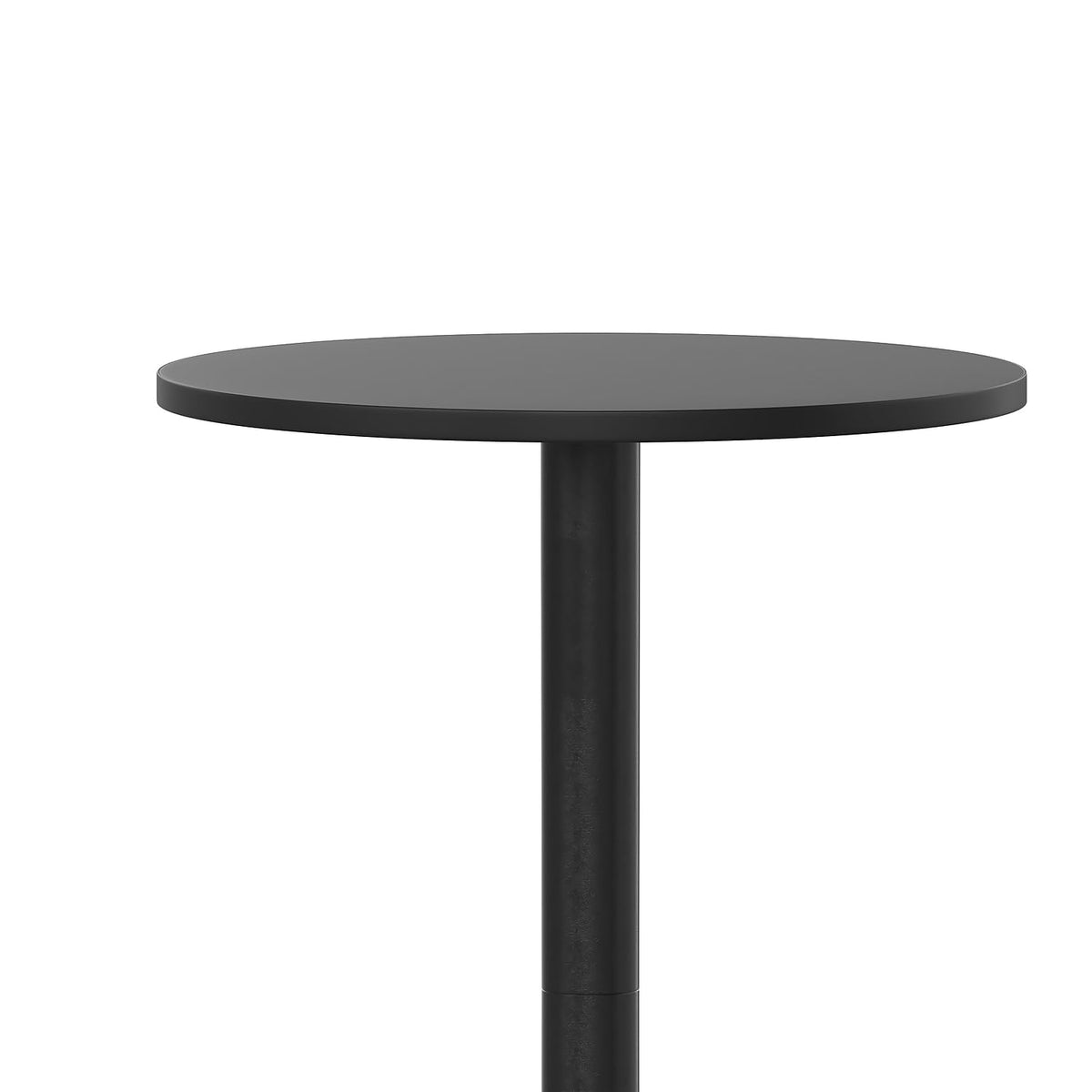 23.25 in Indoor/Outdoor Round Table with Flip-Up Top, Black