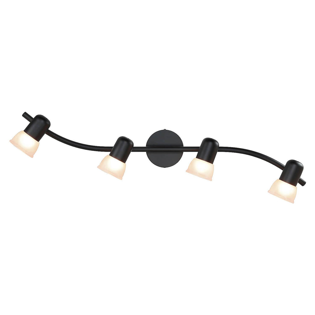 Black Track Lighting Kit with Glass, 4 Light