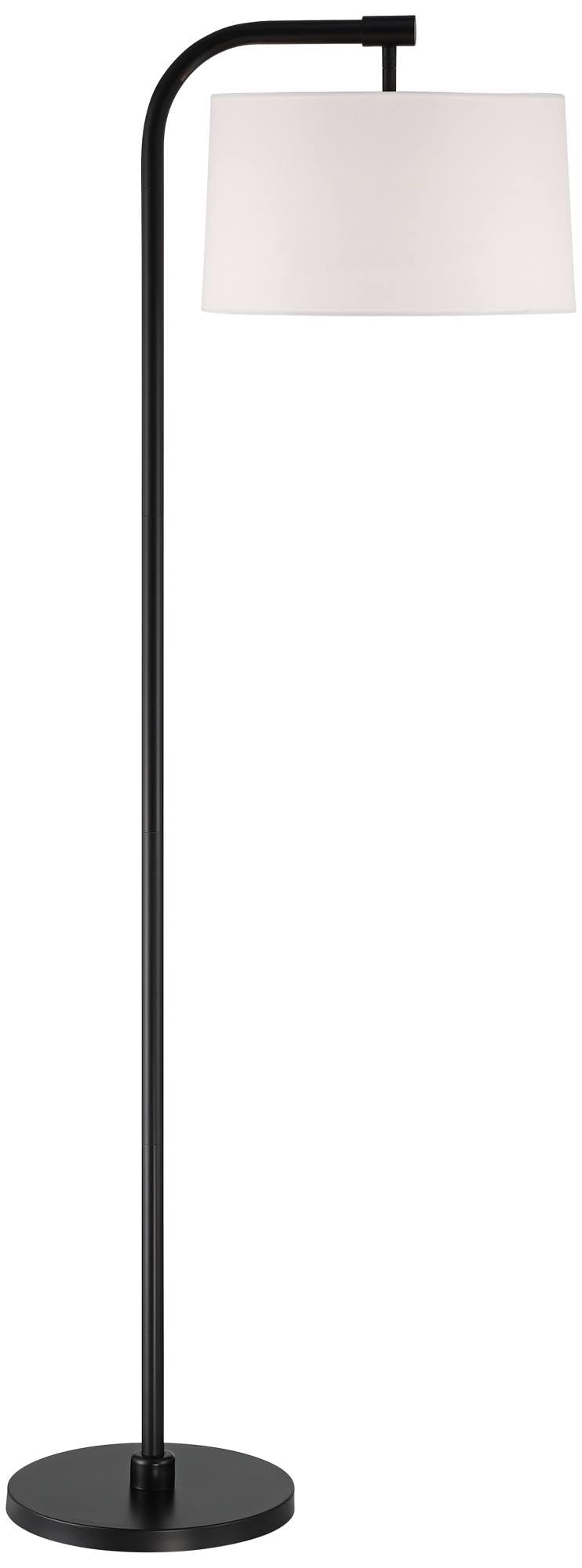 Inspired Arco Style Serra 64" Tall Black Chairside Arc Offset Arm Floor Lamp