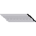 BulwarkDentil and Rope Crown Moulding, 3 1/2"H x 3 7/8"P x 5 1/8"F x 94 1/2"L, (1 3/8" Repeat), Factory