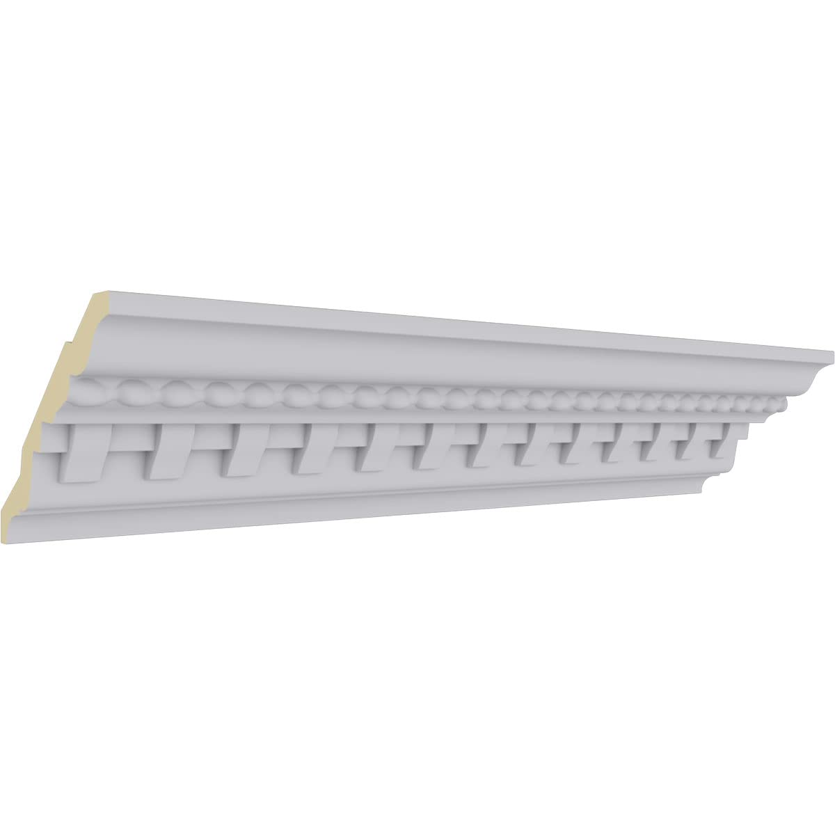 BulwarkDentil and Rope Crown Moulding, 3 1/2"H x 3 7/8"P x 5 1/8"F x 94 1/2"L, (1 3/8" Repeat), Factory