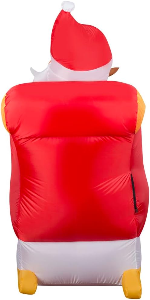 Lightshow Inflatable Sewn in Micro LED Santa and Sleigh Takeoff Scene, 5.5 ft Tall