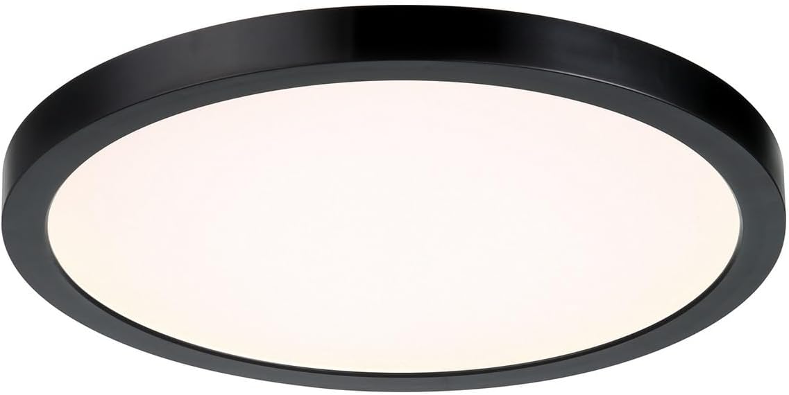 Assets T24 Compliant Outdoor Low Profile Flush Mount, Integrated LED 25 Watt, 1" H x 12" W, Black