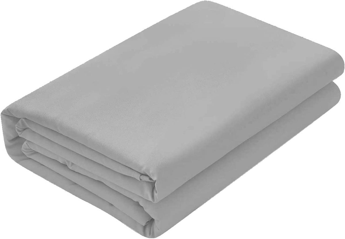 100% Egyptian Cotton 3Pcs Flat Sheet Oversized (132 X 110) Luxury Quality Bedding Flat Sheet Silver Solid