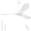 42" White Indoor/Outdoor Ceiling Fan with Remote, No Light