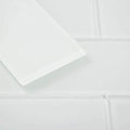 Glass Subway Tile 3 x 6 Inch White Backsplash Bathroom Wall Pack of 32 Sheets