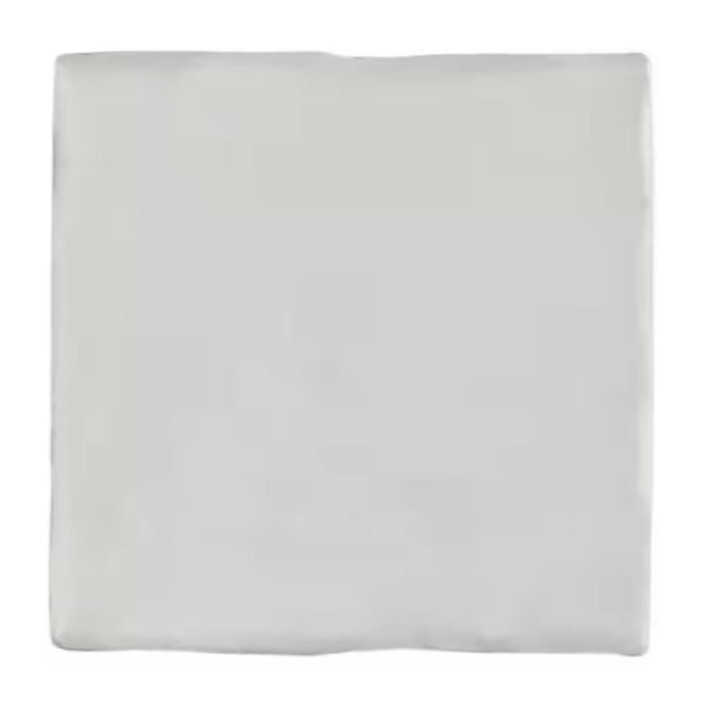 4x4 Inch HTCFD Premium Quality White Matte Zellige Ceramic Tile with Subtle Shimmer | Handmade Look Moroccan Square