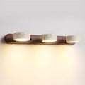 Dark Wood Farmhouse Bathroom Vanity Light Natural Stone Shade | Travertine 3 Lights Linear Bathroom Wall Sconce