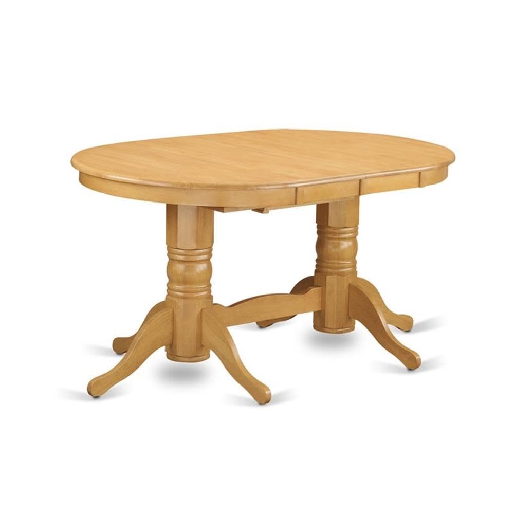 Inspired Saarinen Style West Furniture VAT-OAK-TP Vancouver Modern Kitchen Table - an Oval Dining Table Top with Butterfly Leaf & Double