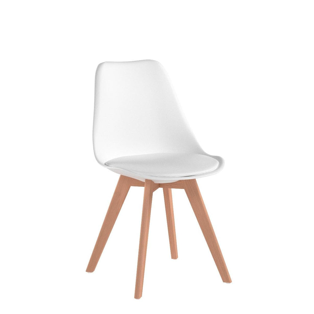 Inspired Saarinen Style Set of 4 Modern Dining Chairs, High Backrest Kitchen Chairs, Elegant Mid Century Side Chairs w/Padded Seat, Solid
