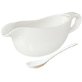 20 OZ Gravy Boat - White Meat Sauce Boat With Spoon - Perfect for Gravy, Sauces and Syrups, Salad Dressings, Creamer