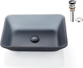 Europea GreyTempered Deco Glass Vessel Bathroom Sink in Grey Transparent Matt | Top Mount Sinks Above Countertop
