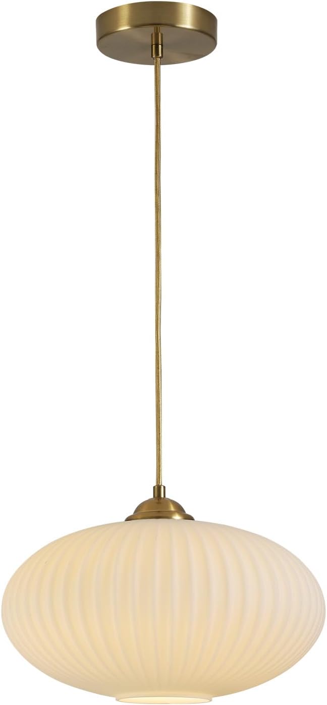 Lighting Mid Century Modern Gold Globe Pendant Lighting Brushed Brass White Opal Glass Pendant Light Antique