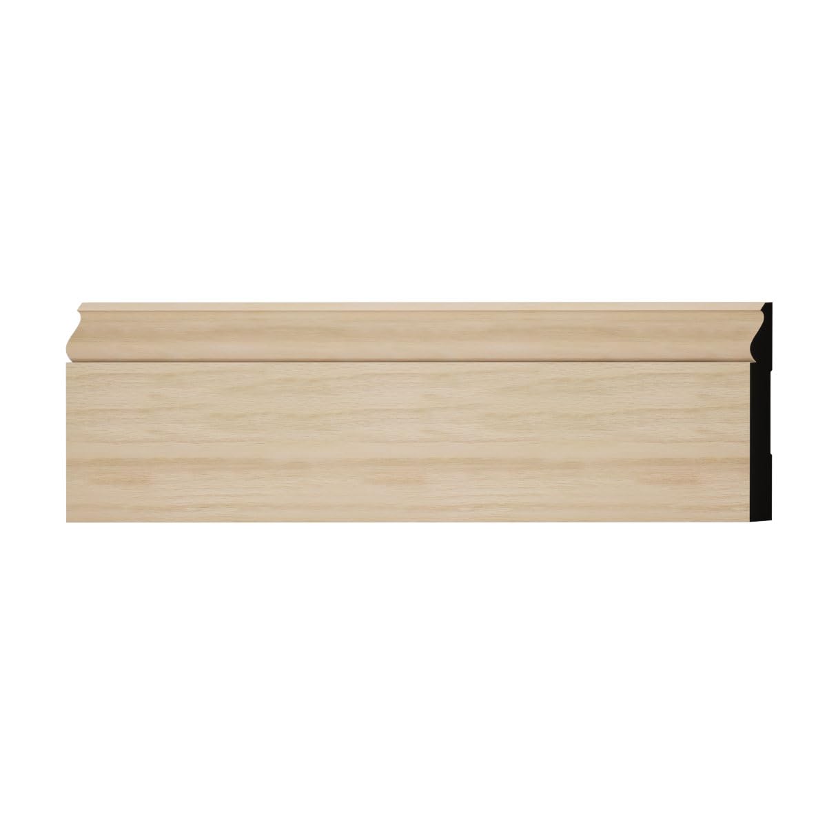 Baseboard Solid Hardwood Moulding, 9/16"D x 5 1/4"W x 96"L, Stain Grade White Oak