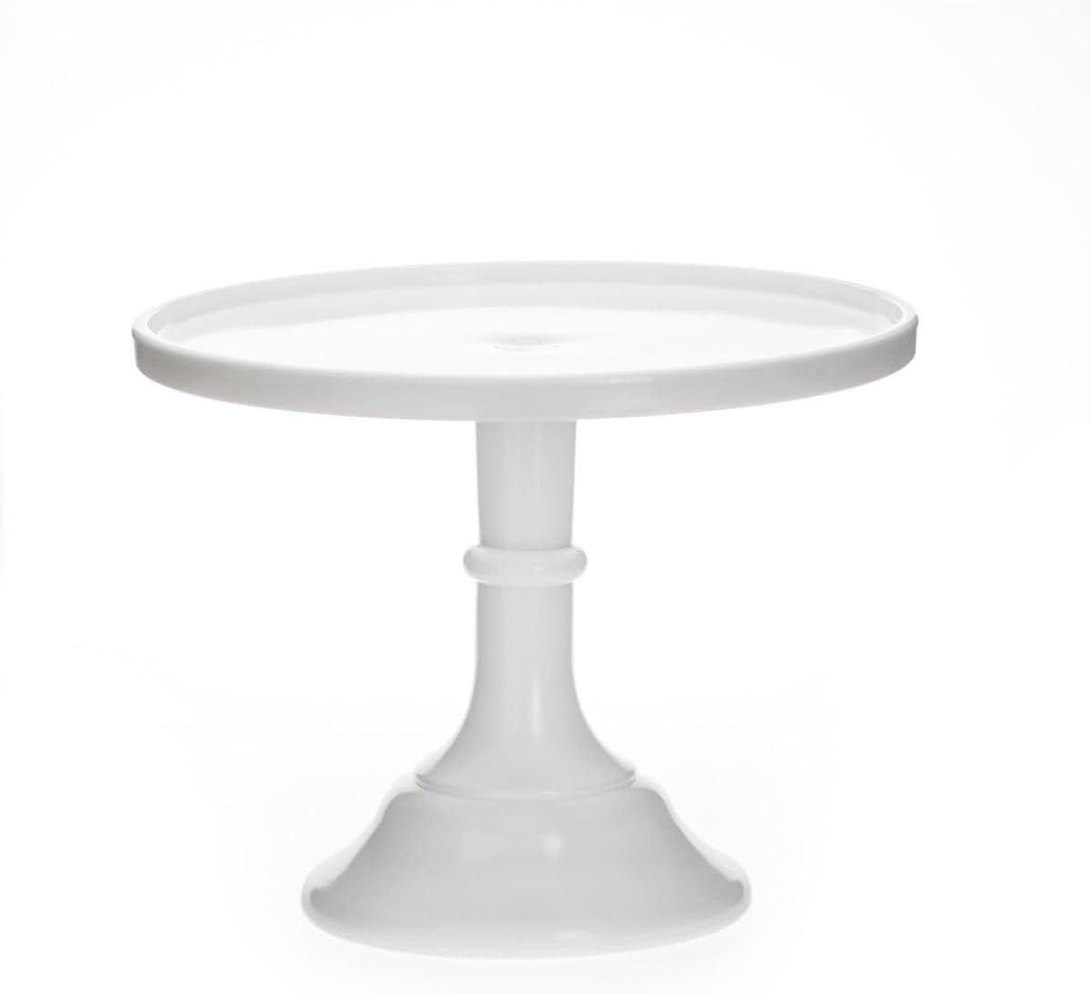 Milk White 9" Glass Cake Stand - Made in the USA By ,9x8x11