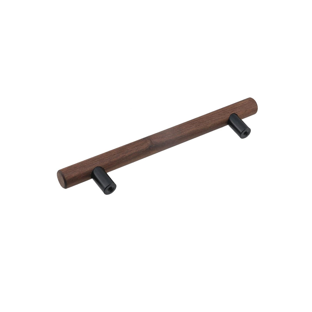 4-Pack Walnut Wood Drawer Pulls, 5.04" Hole Center, 7.16" Length