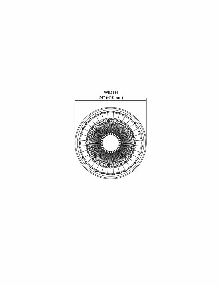 Hillspire Ceiling Medallion, 24-Inch, Antique Bronze Finish , White