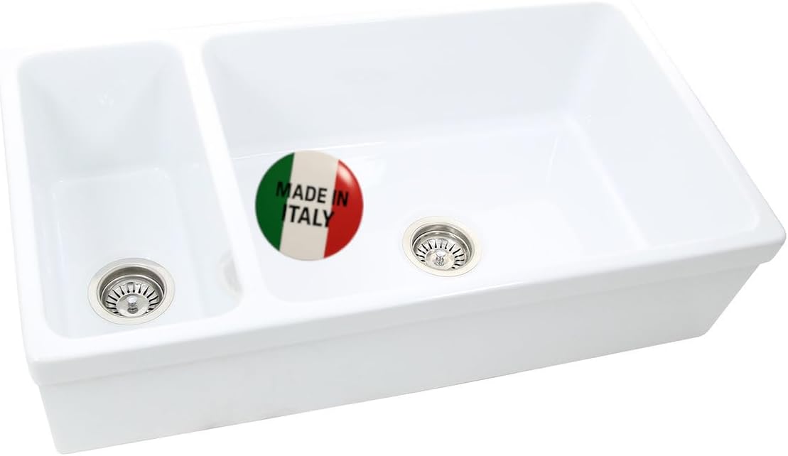 White Farmhouse Sink, 36" Farm Kitchen Sink, Fireclay