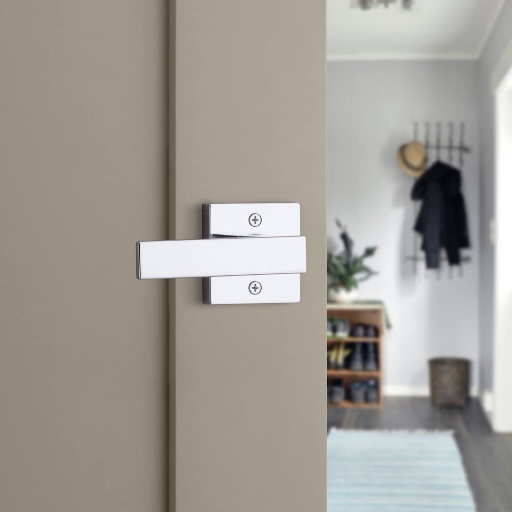 Singapore Dummy Door Handle, Single Sided Lever for Closets, French Double Doors, and Pantry, Polished Chrome